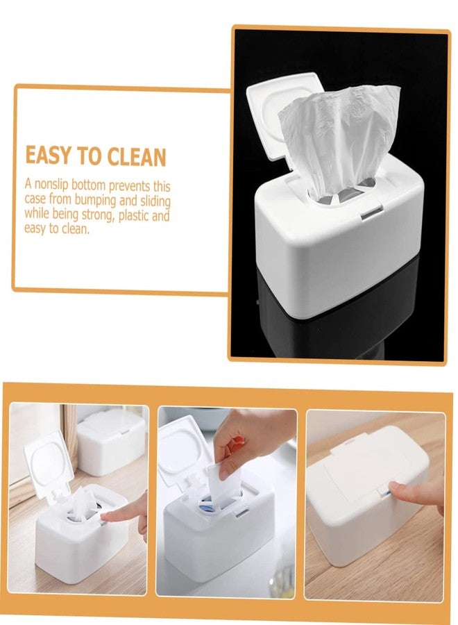 JOINPAYA Diaper Wipe Holder: Baby Wipes Dispenser with Push-Button Lid Wipe Container Storage for Car Wet Tissue Case Makeup Remover Wipes Car Wipes Cosmetic PP Carrying Bag Travel White - Image 5